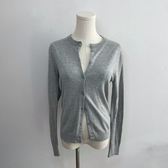 Jcrew Classic Button Up Cardigan In Heather Grey | Women’s Size Small - Picture 1 of 6